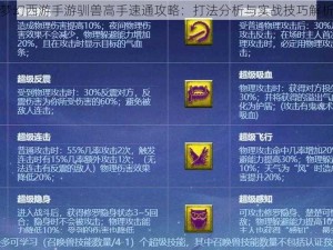 梦幻西游手游驯兽高手速通攻略：打法分析与实战技巧解析