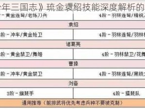 关于《少年三国志》琉金袁绍技能深度解析的任务报告