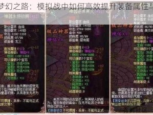 探索梦幻之路：模拟战中如何高效提升装备属性与强化方法