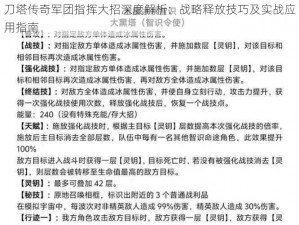 刀塔传奇军团指挥大招深度解析：战略释放技巧及实战应用指南