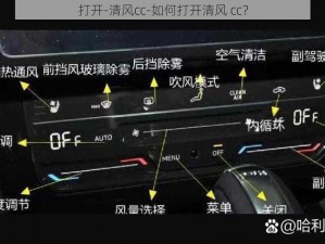 打开-清风cc-如何打开清风 cc？