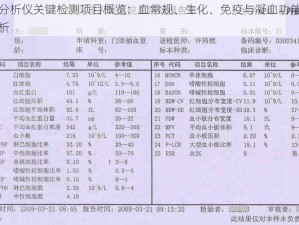 血液分析仪关键检测项目概览：血常规、生化、免疫与凝血功能分析全解析