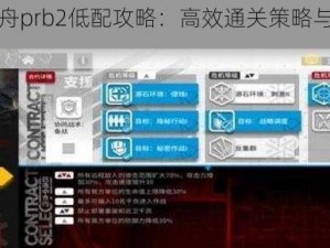 明日方舟prb2低配攻略：高效通关策略与实用配置指南