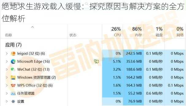 绝地求生游戏载入缓慢：探究原因与解决方案的全方位解析