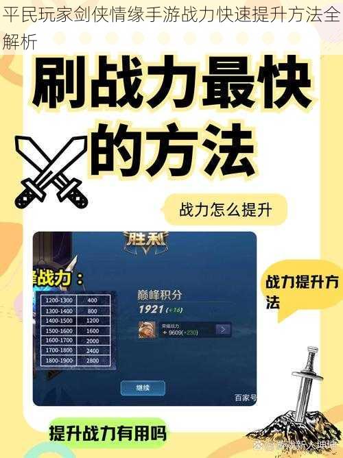 平民玩家剑侠情缘手游战力快速提升方法全解析