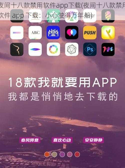 夜间十八款禁用软件app下载(夜间十八款禁用软件 app 下载：小心驶得万年船)