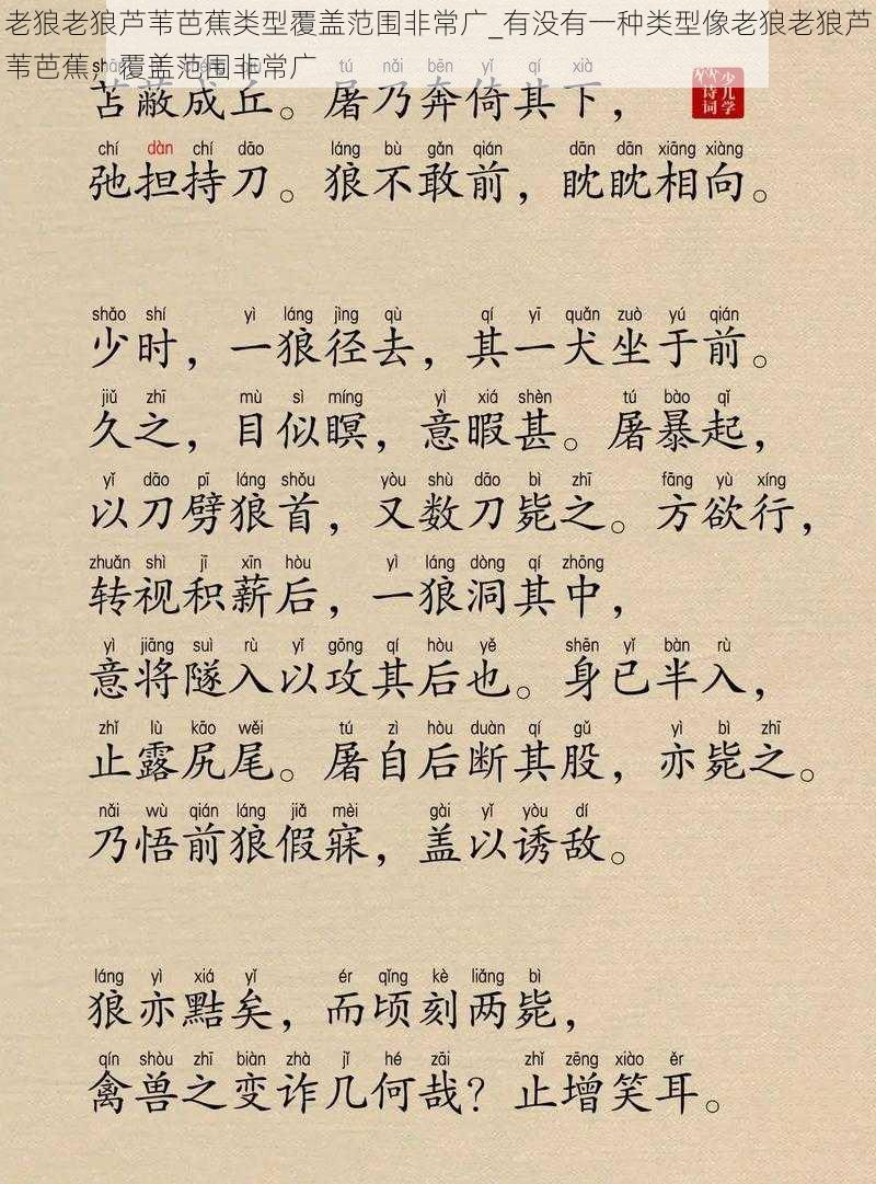 老狼老狼芦苇芭蕉类型覆盖范围非常广_有没有一种类型像老狼老狼芦苇芭蕉，覆盖范围非常广