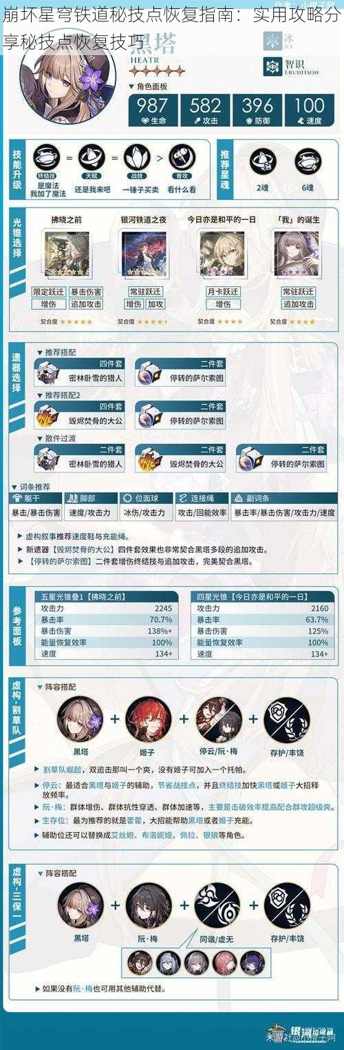 崩坏星穹铁道秘技点恢复指南：实用攻略分享秘技点恢复技巧