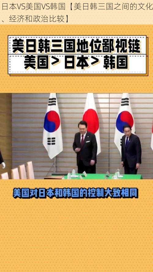 日本VS美国VS韩国【美日韩三国之间的文化、经济和政治比较】