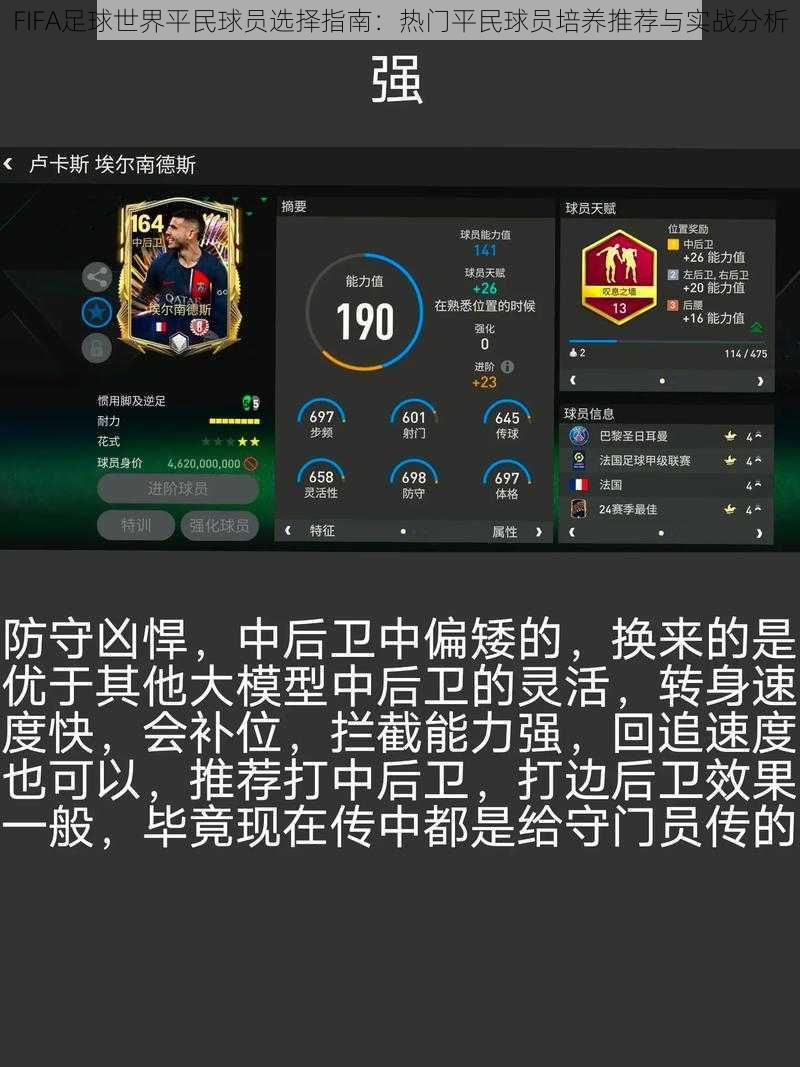 FIFA足球世界平民球员选择指南：热门平民球员培养推荐与实战分析