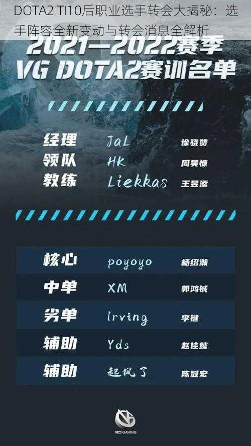 DOTA2 TI10后职业选手转会大揭秘：选手阵容全新变动与转会消息全解析