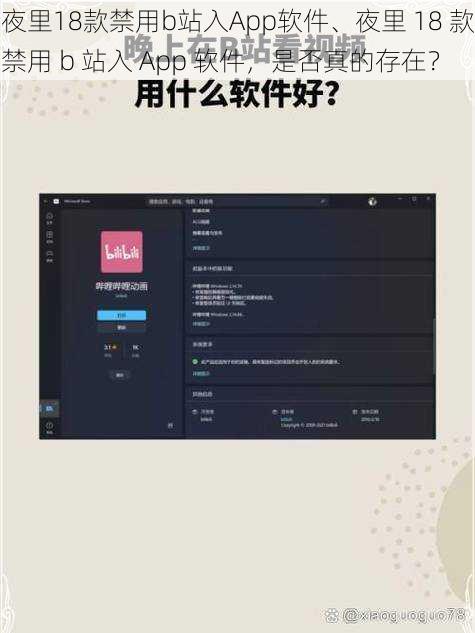 夜里18款禁用b站入App软件、夜里 18 款禁用 b 站入 App 软件，是否真的存在？