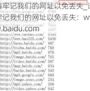 请牢记我们的网址以免丢失_请牢记我们的网址以免丢失：www.baidu.com