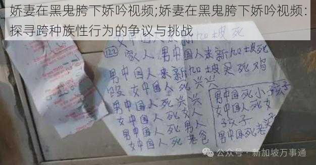 娇妻在黑鬼胯下娇吟视频;娇妻在黑鬼胯下娇吟视频：探寻跨种族性行为的争议与挑战