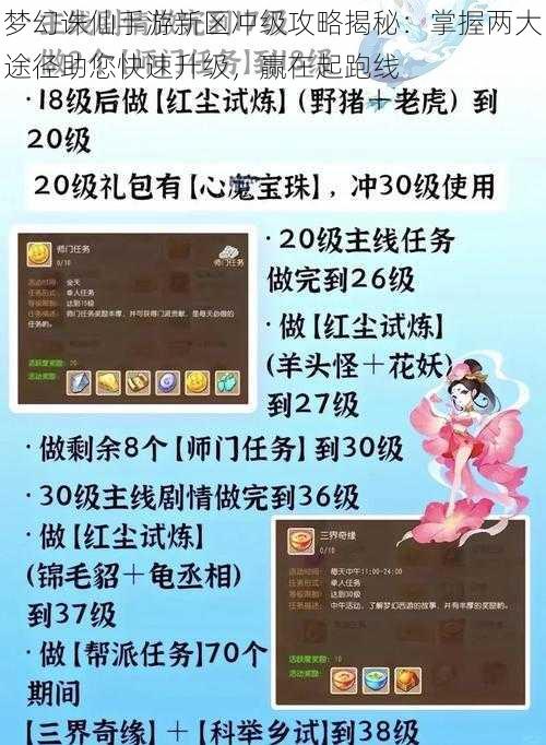 梦幻诛仙手游新区冲级攻略揭秘：掌握两大途径助您快速升级，赢在起跑线