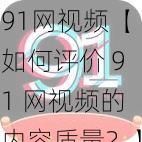 91网视频【如何评价 91 网视频的内容质量？】