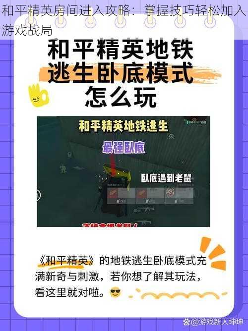 和平精英房间进入攻略：掌握技巧轻松加入游戏战局