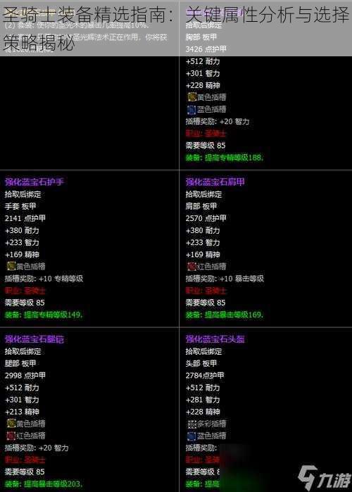 圣骑士装备精选指南：关键属性分析与选择策略揭秘