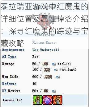 泰拉瑞亚游戏中红魔鬼的详细位置及属性掉落介绍：探寻红魔鬼的踪迹与宝藏攻略