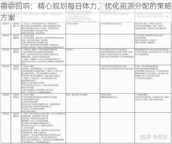 宿命回响：精心规划每日体力，优化资源分配的策略方案