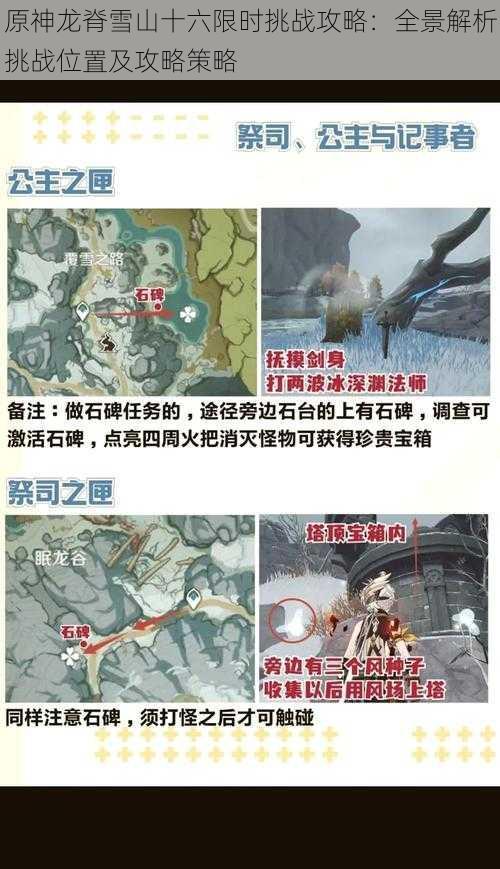 原神龙脊雪山十六限时挑战攻略：全景解析挑战位置及攻略策略