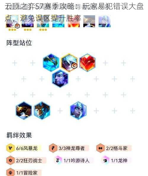 云顶之弈S7赛季攻略：玩家易犯错误大盘点，避免误区提升胜率